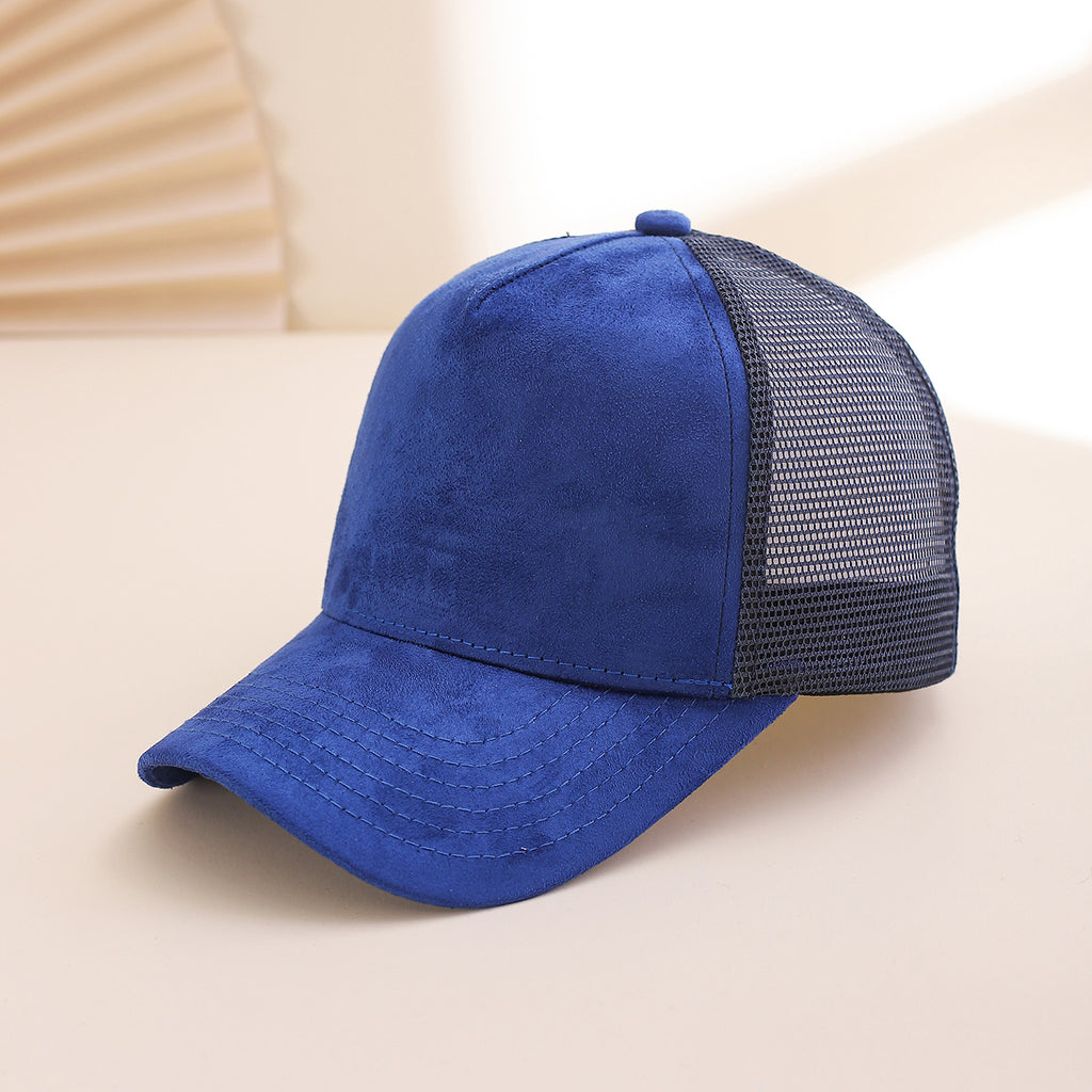 Simple et polyvalent Imitation Tissu Suede Casquette de baseball multicolore pour l'été extérieur