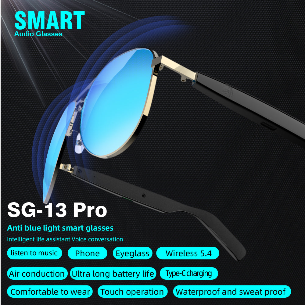 Smart Glass Smart Eyewear Étape dans le monde Verres résistants aux UV haute définition HIFI S