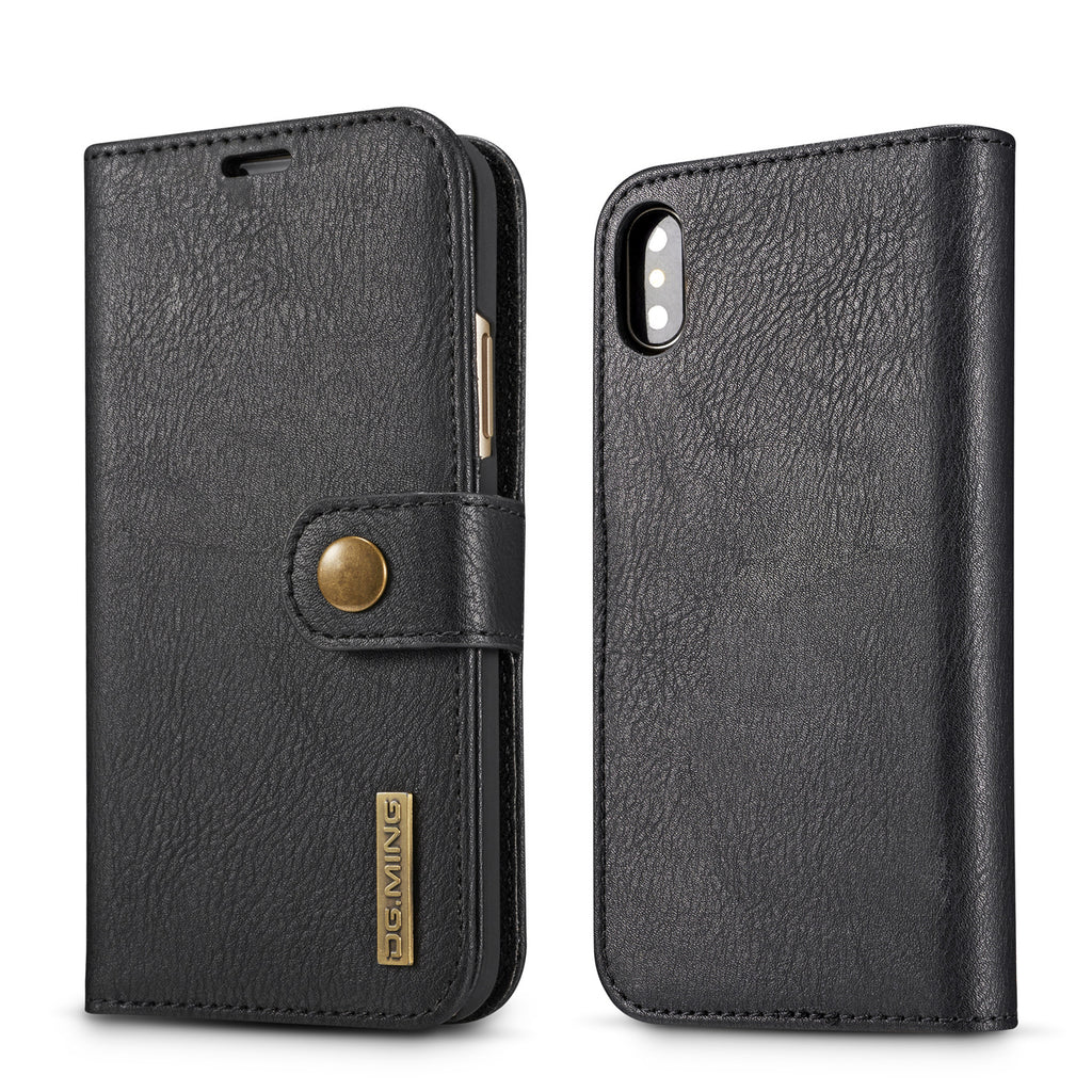 Cowhide Double Adsorption téléphone portable en cuir