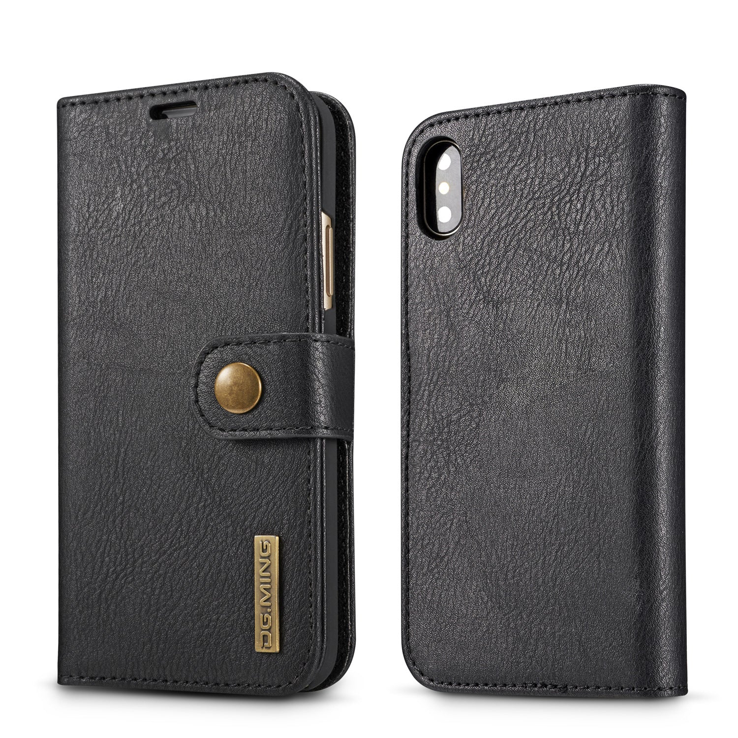 Cowhide Double Adsorption téléphone portable en cuir