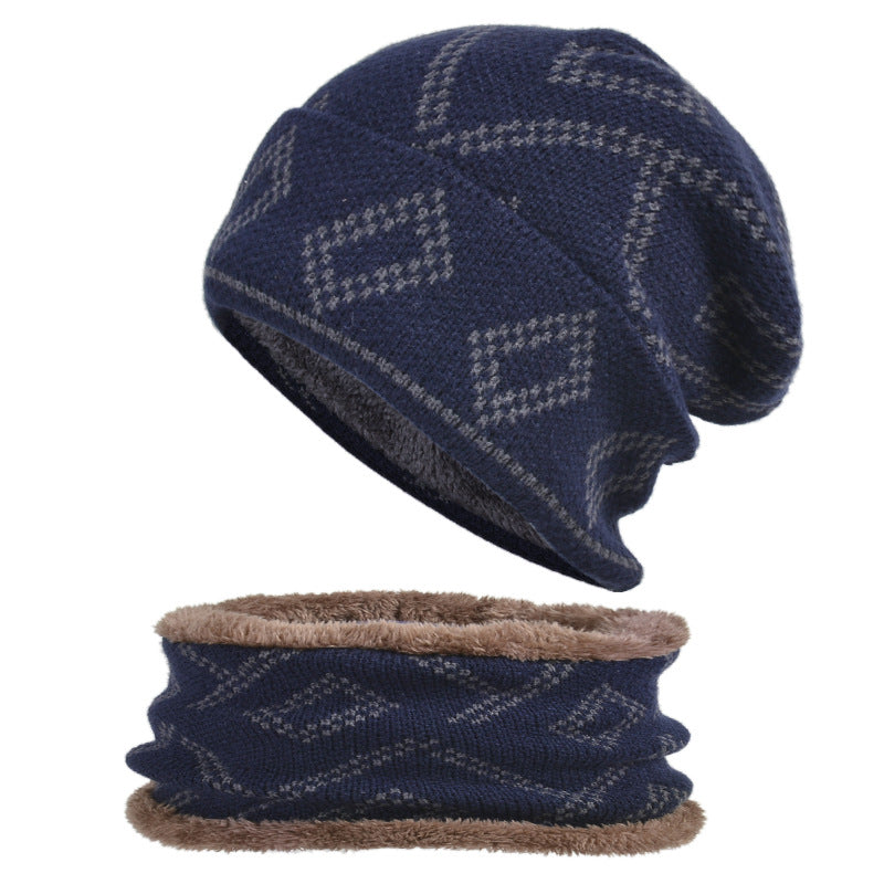 Chapeau de couverture avec motif carré épais pour garder chaud