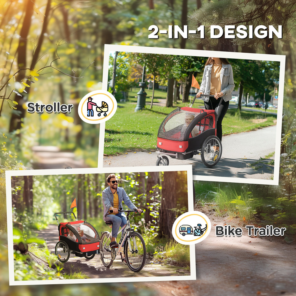 Remorque à vélo pivotante 2-Seat Elite 360 pour enfants Remorque à vélo avec résistant à l'eau W