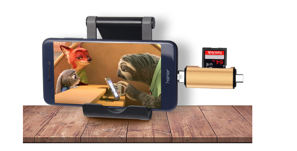 Lecteur de carte mobile USB MICRO TYPE - support en alliage d'aluminium multi-fonction C