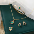 Bijoux costume femme eau goutte Gem série collier bague bracelet quatre pièces