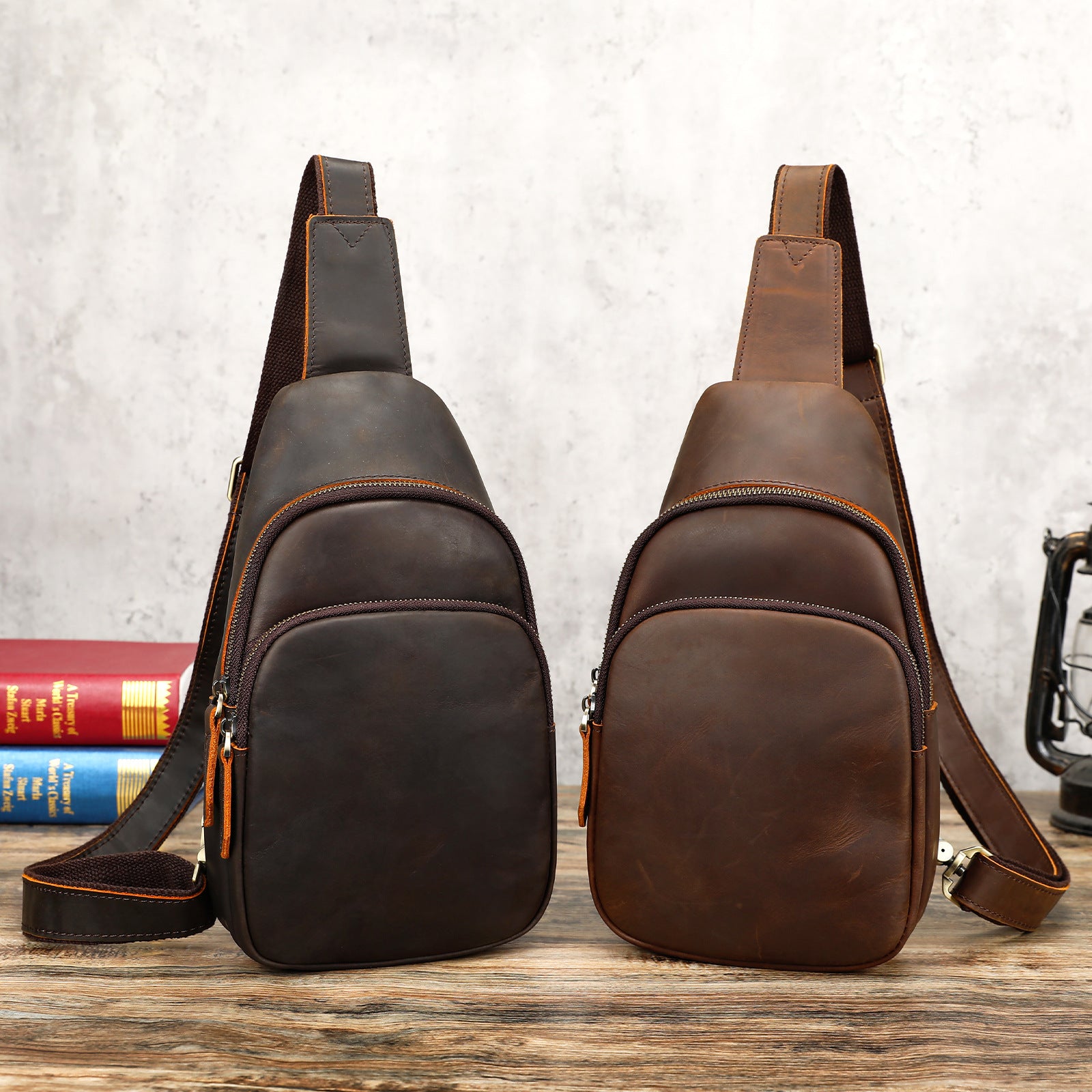 Sac d'épaule Cowhide pour hommes