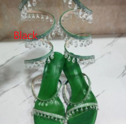 Pendentif en cristal Serpent Enroulé Strass Tassel Sandales décoratives