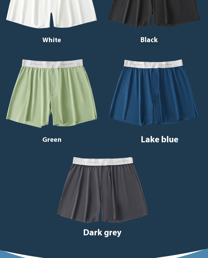 Sous-vêtements en soie de glace pour hommes Plus Taille Loose Boxer