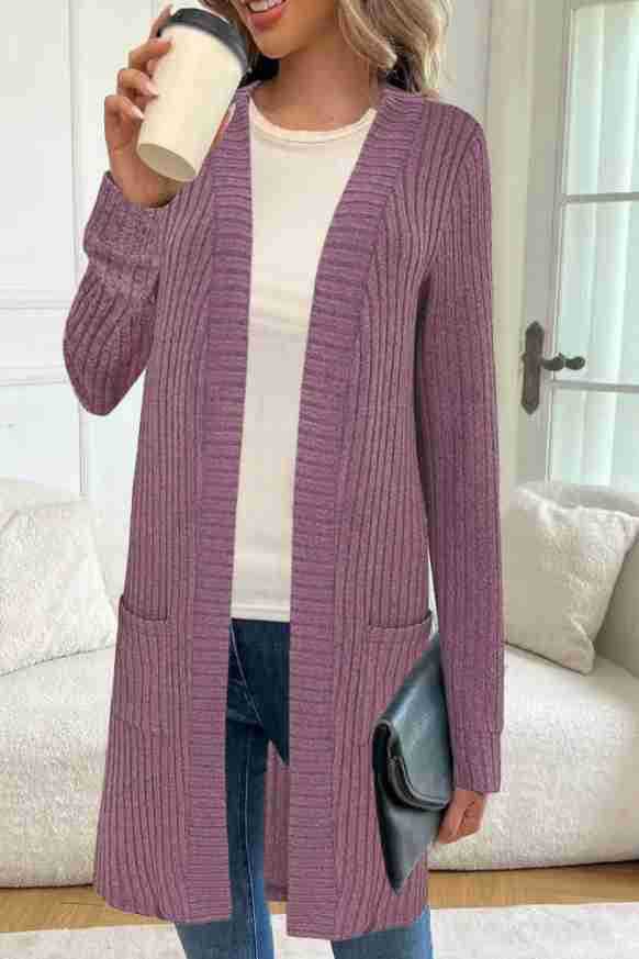 Long Cardigan ouvert pour femmes