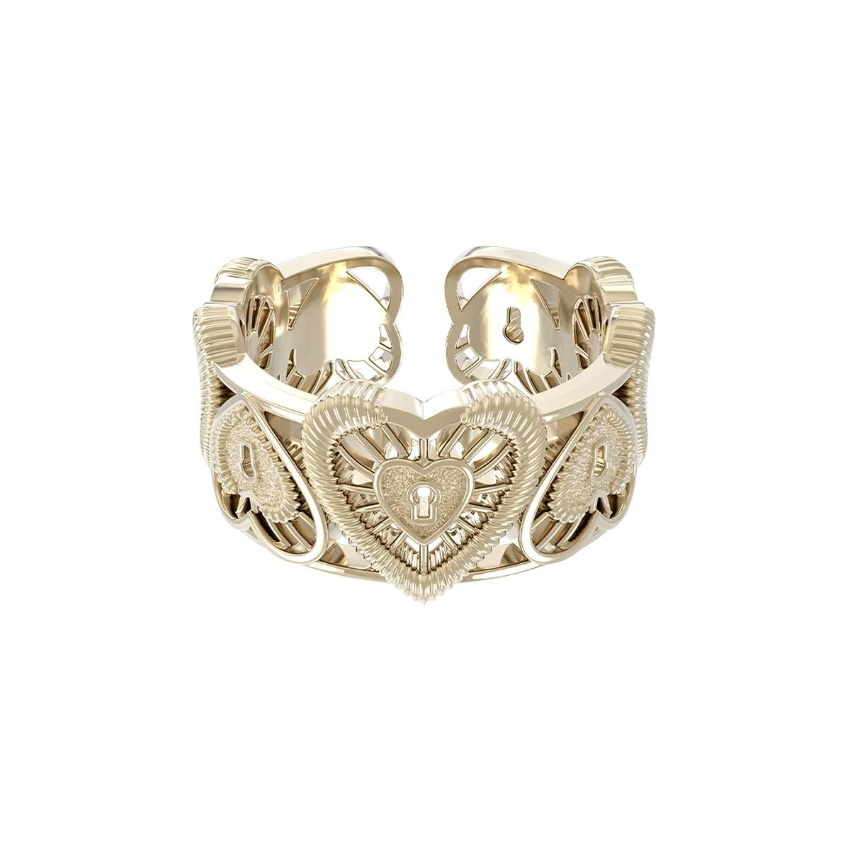 Trois lignes horizontales Bijoux Iris Fleur Anneau Lumière Titanium Dentelle Hollow Maillard Lumière