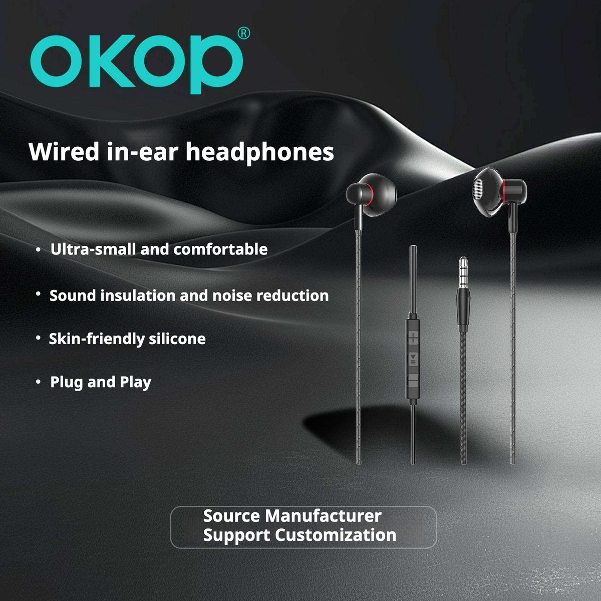 KP-234 Casques filaires internes 3,5mm avec commandes en ligne Audio Zero Latency