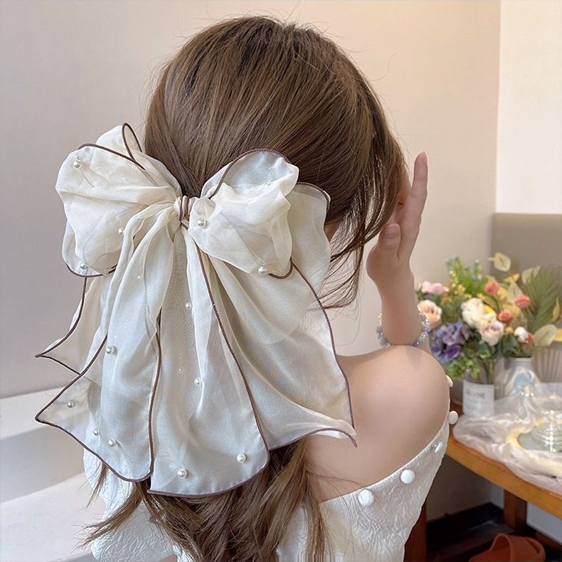 Grande Dentelle Blanc Accessoires capillaires de haute qualité Femme Tête de dos Coiffure de printemps