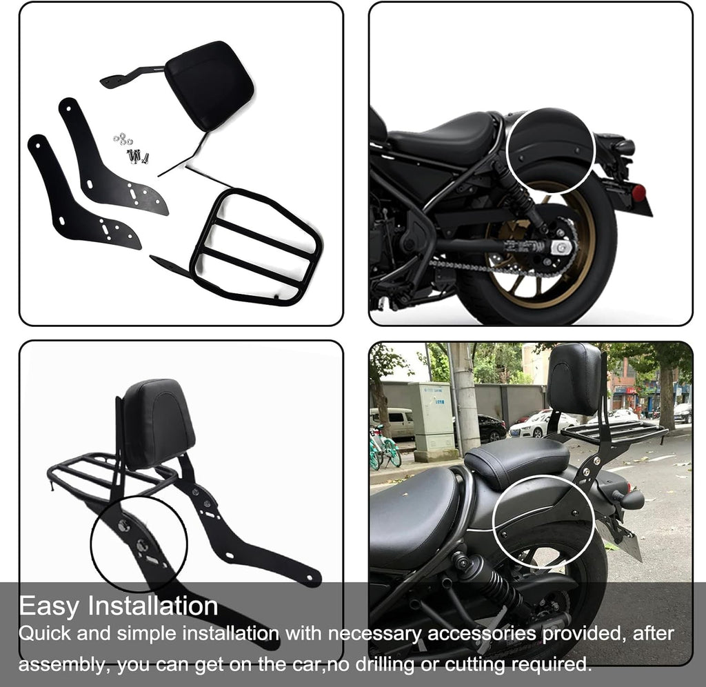 Sac à bagages Cargo Mount Backrest Lazyback Pad Sissy Bars pour R Ebel CMX 300 500.