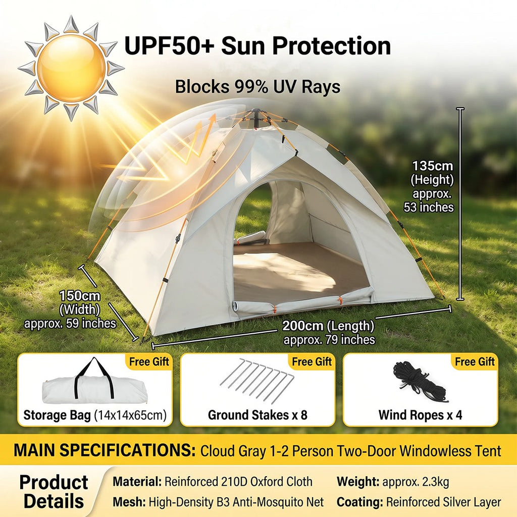 2-3 Man UK Outdoor Automatic Double Layer Up Camping Tente Imperméable