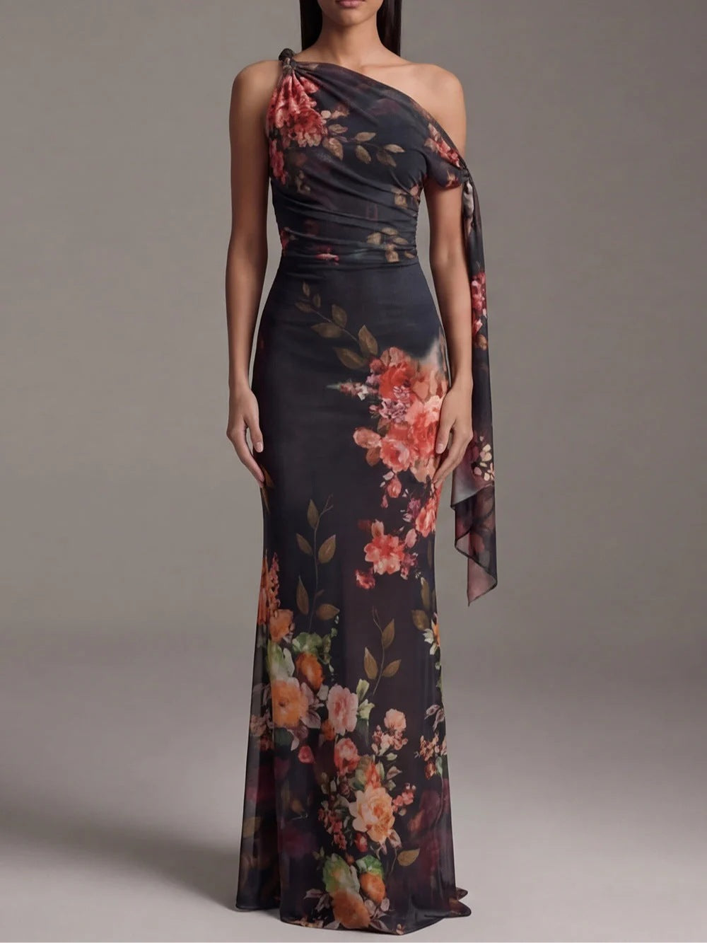 Robe à taille unique à imprimé numérique pour femme