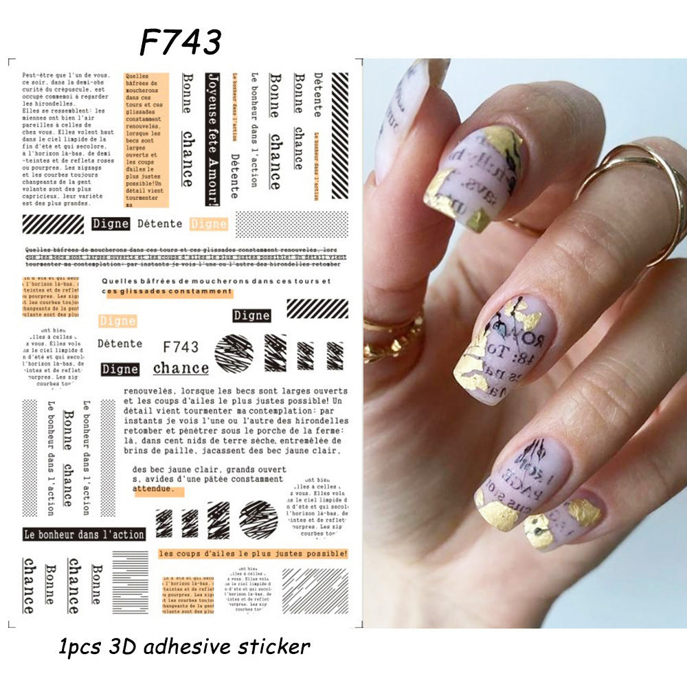 Stickers Adhésif Art des ongles style Instagram Black and White Butterfly Punk Vibe