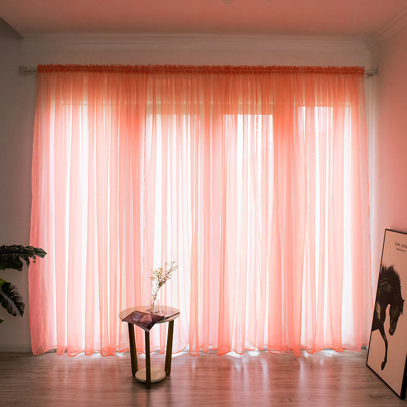 Simple et moderne Balcon Couleur Solide Rideau de Gauze