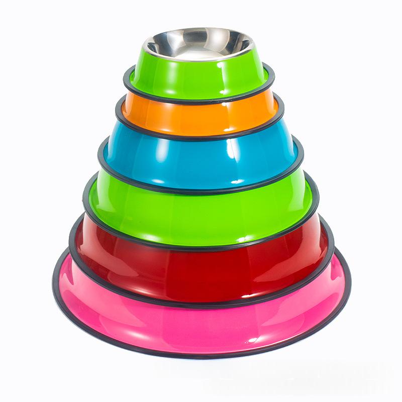Tip-proof Non-slip Pet Supplies en acier inoxydable Dog Bowl et Cat Bowl