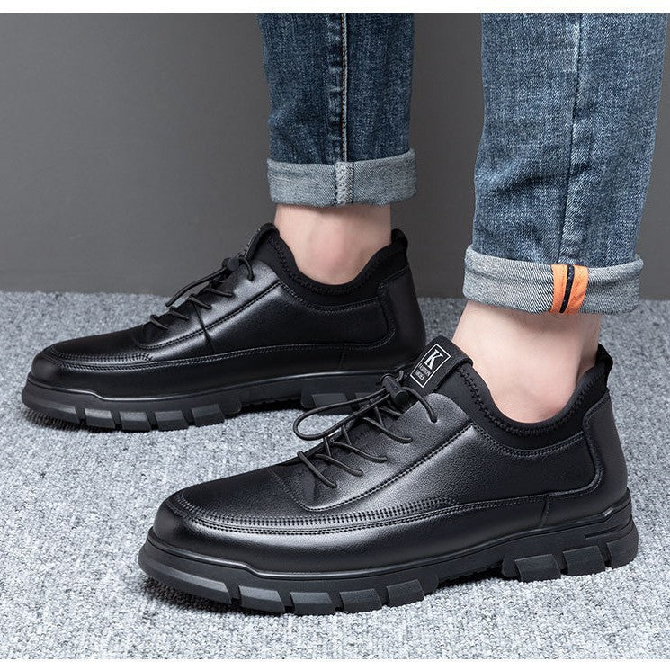 Chaussures en cuir formelle d'affaires Casual Noir