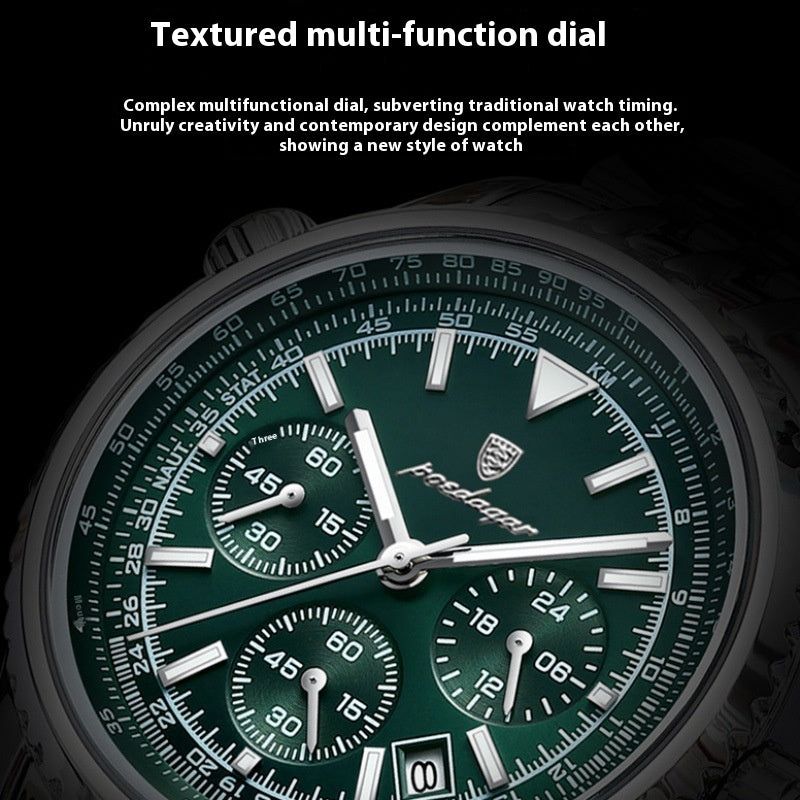 Montres homme Imperméable Calendrier lumineux Multi-fonctions