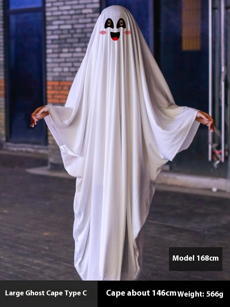 Costume blanc de fête d'Halloween Ghost Cloak Robe