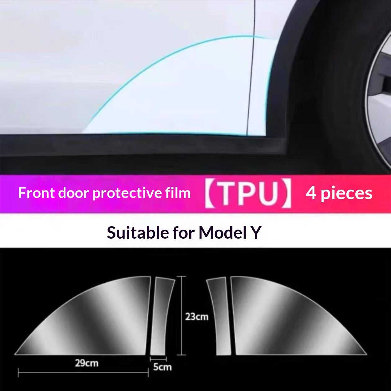Applicable à Tesla Rafraîchir Édition Protection Triangle de porte de film Accessoires de plateau