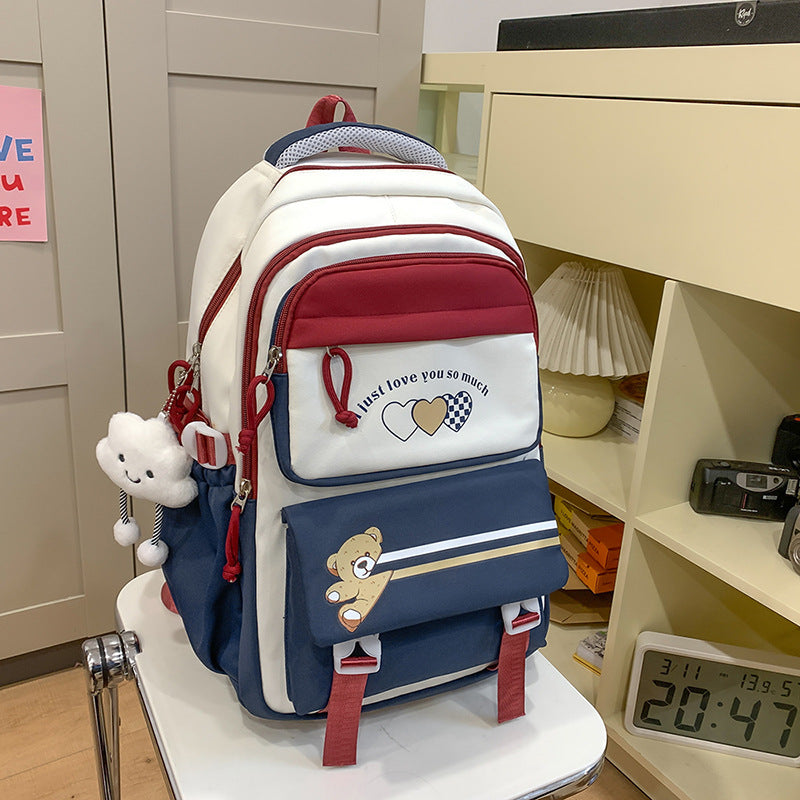 Étudiante Portable Burden Alléviation collège lycée fille grande capacité sac à dos