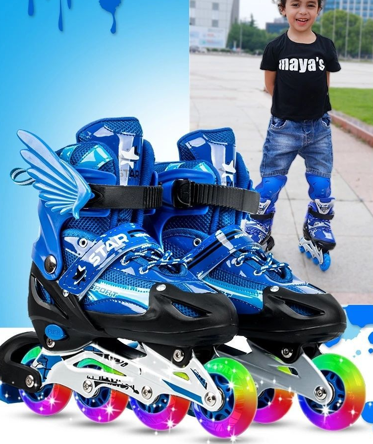 Garçon Fille Enfants Patins en ligne Taille réglable Flash Roller Bottes de patinage pour enfants