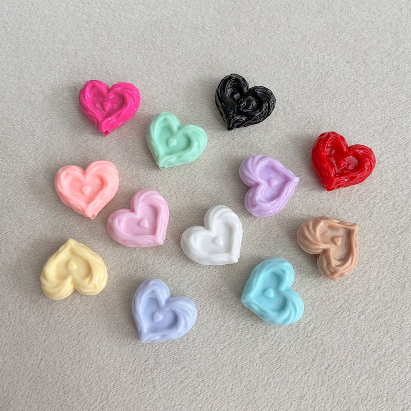 Perles de coeur en acrylique brillant solide