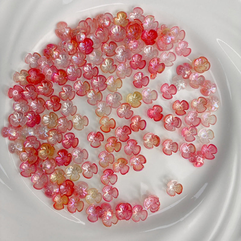Perles 3-Pétales lumineuses de fleurs acryliques