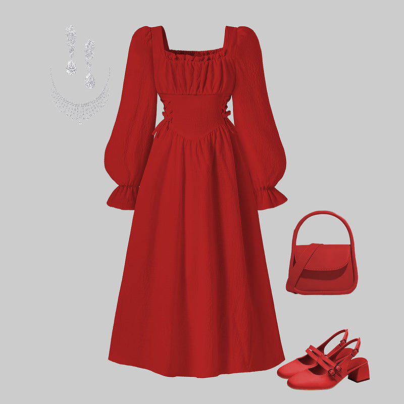 Robe de style français Elégante Vintage Femme