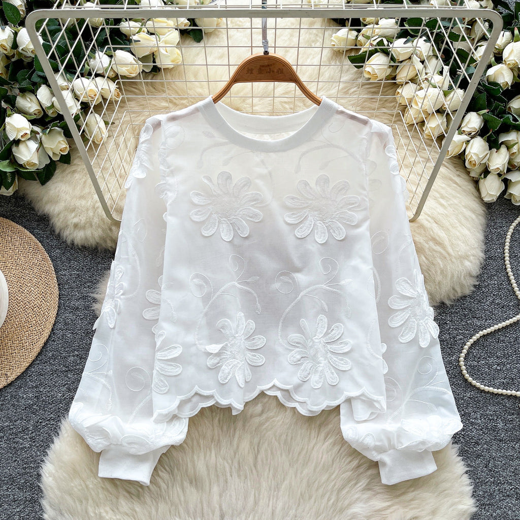 Retro Court style Puffed-sleeve Elegant Top