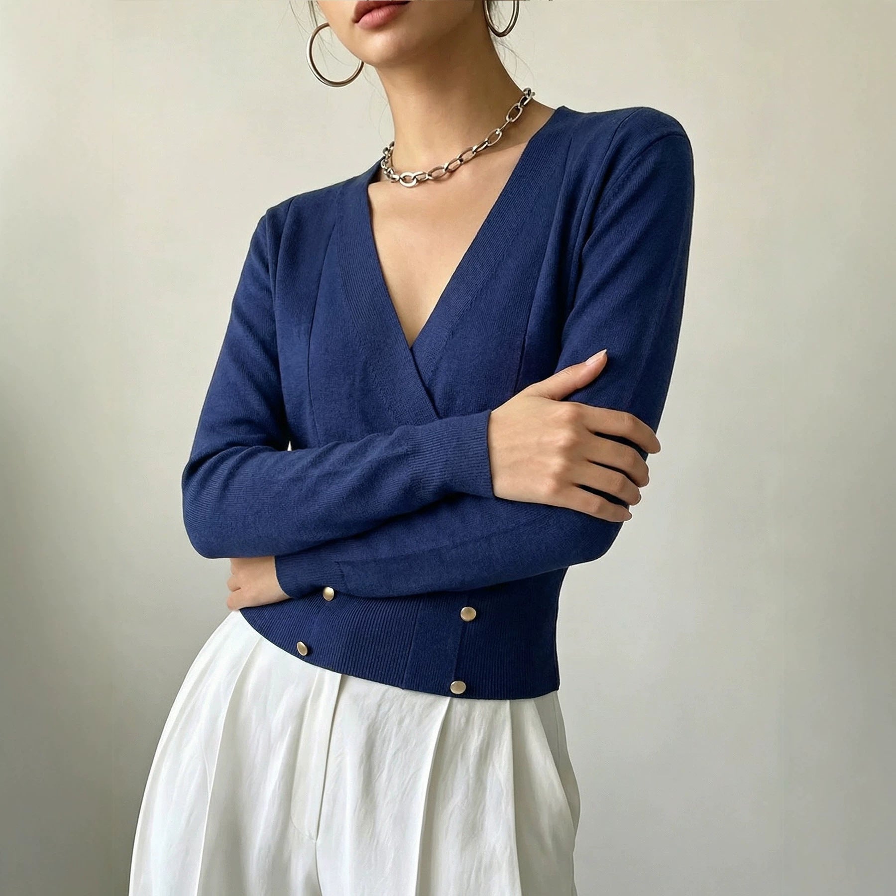 Haut polyvalent tricoté casual pour femmes