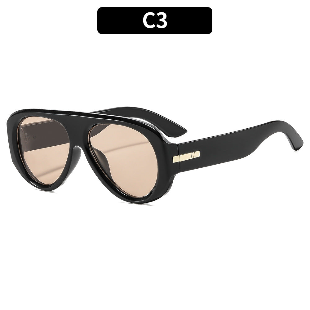 Lunettes de soleil rétro élégantes surdimensionnées Aviator