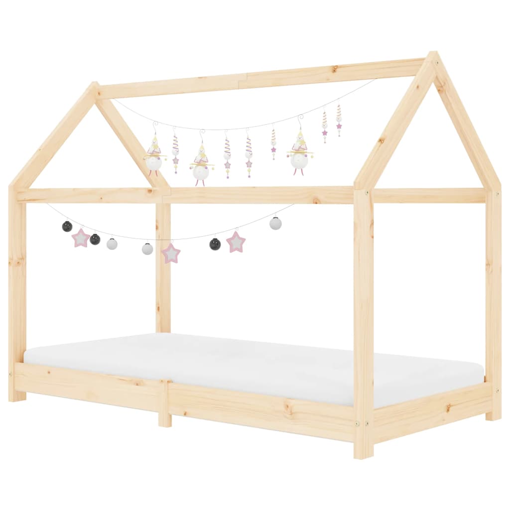 Lit pour enfants Cadre en bois de pin massif Cadre en bois de pin massif