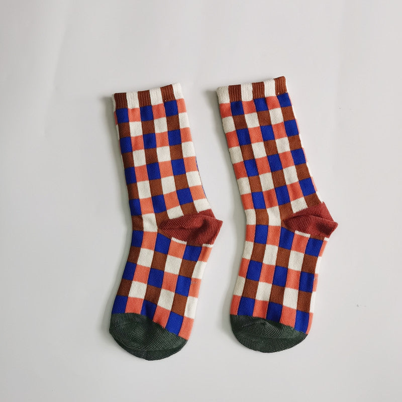 Leopard-print Plaid Coffee-colored chaussons enfants