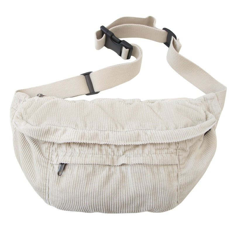 Sac en toile Corduroy Grande capacité Casual Epaule et Crossbody Sac