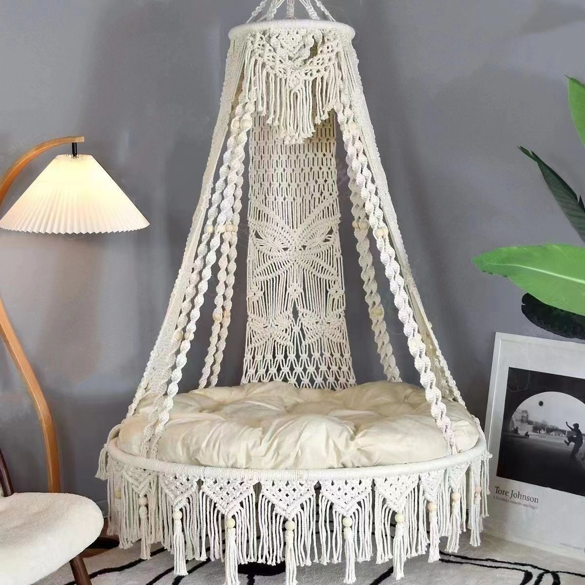 Balcon Swing Tissé à la main chaise suspendue et panier
