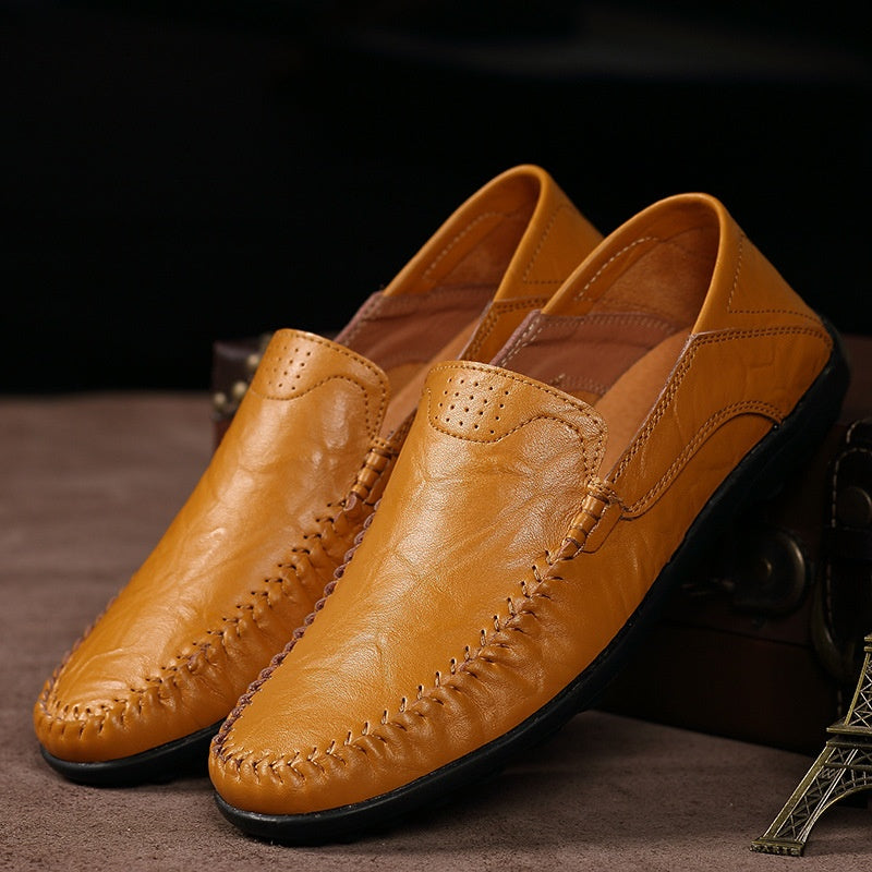 Chaussures en cuir casual homme Léger et polyvalent orteil rond de style britannique