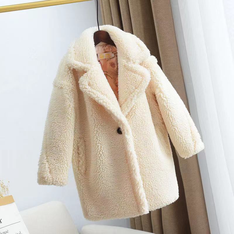 Manteau de cachemire en fourrure épaissé
