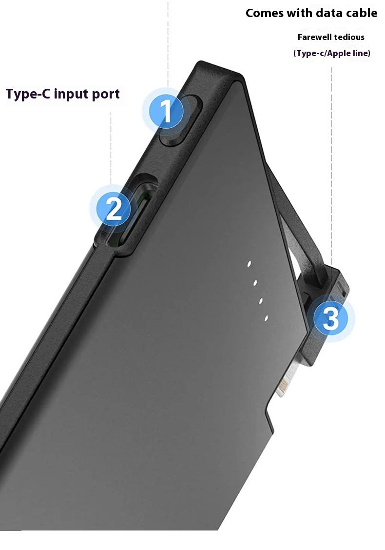 Portable compact ultra-mince avec alimentation mobile par câble