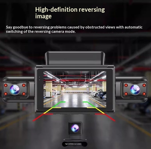 Panoramique Dash Cam Plug-and-Play Night Vision 4-Camera Reversing View