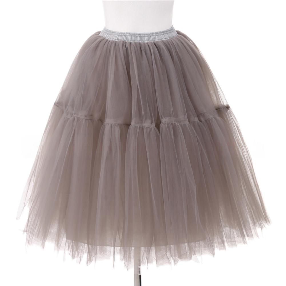 Jupe européenne et américaine à 6 couches Tulle plissée