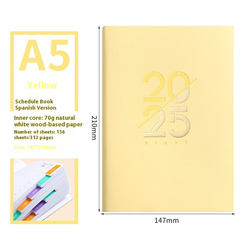 Soft Leather A5 Daily Planner Hourly Notebook