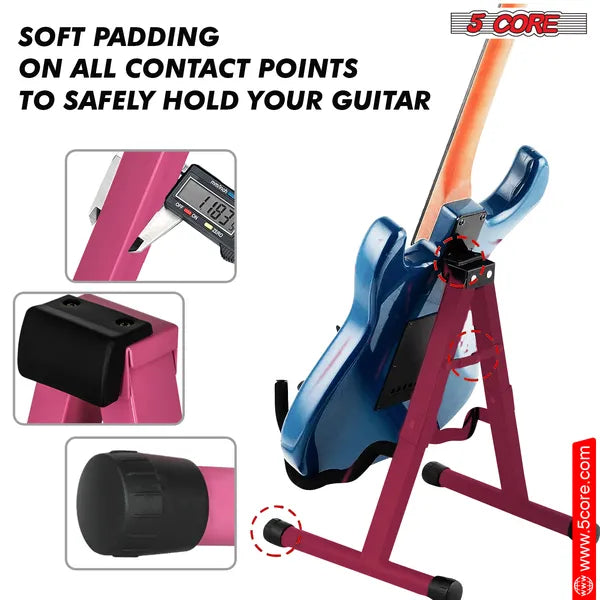 5 Core Guitar Stand Une forme Mousse bras en caoutchouc Pad pour basse électrique acoustique