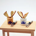 Couteau de spatule en bois Fourche et Egg Beaterminiature Food Playset Filming Props and Decorativ