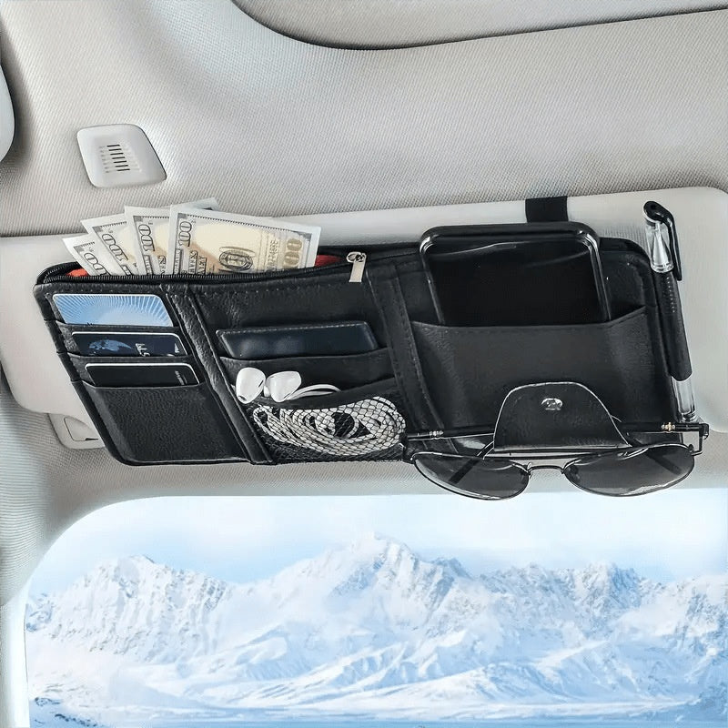 Zippered voiture carte d'affaires et porte-vitres