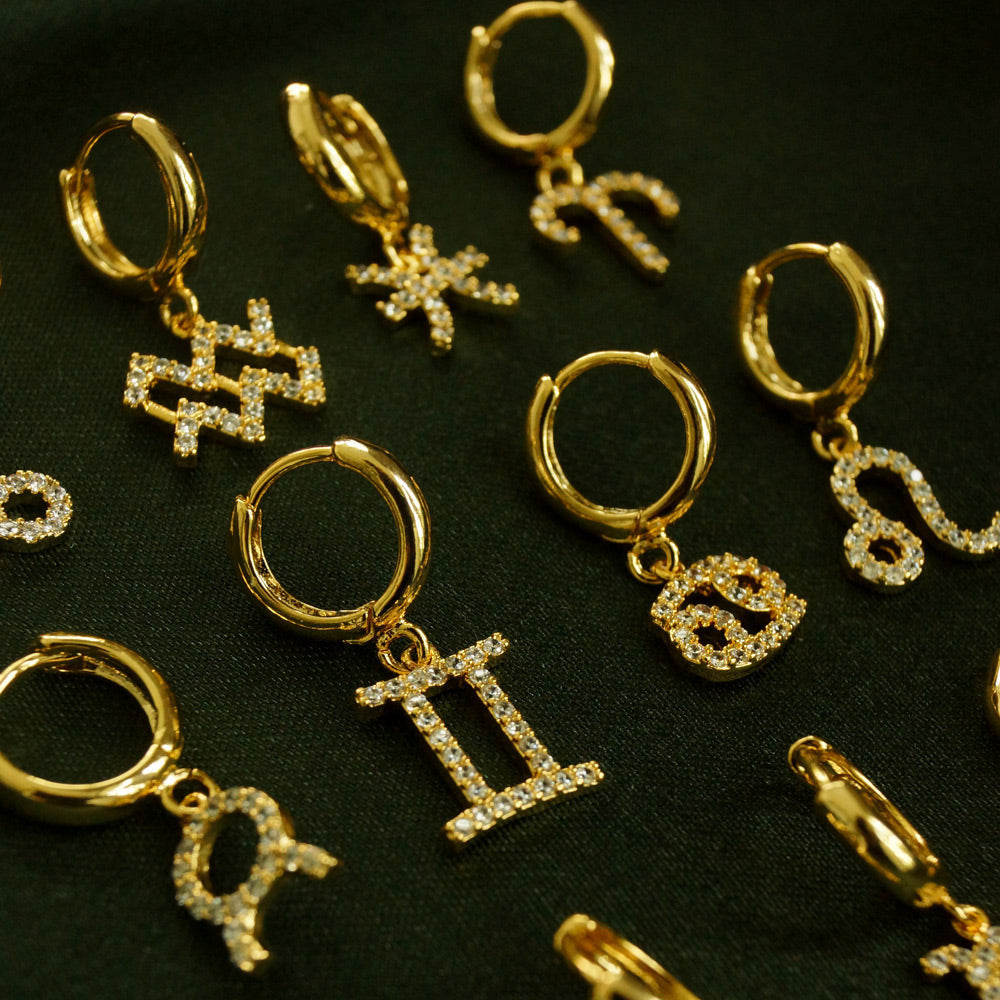 Boucles d'oreilles zodiac Micro Paved Zircon