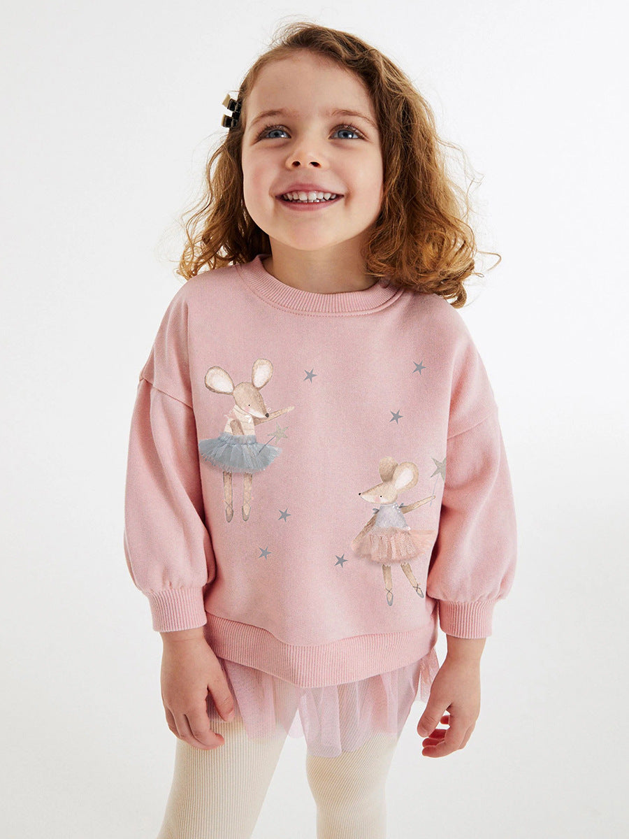 Filles Long Sleeve Top and Pantalons Set - Casual Confortable deux pièces Outfit pour les enfants Daily W