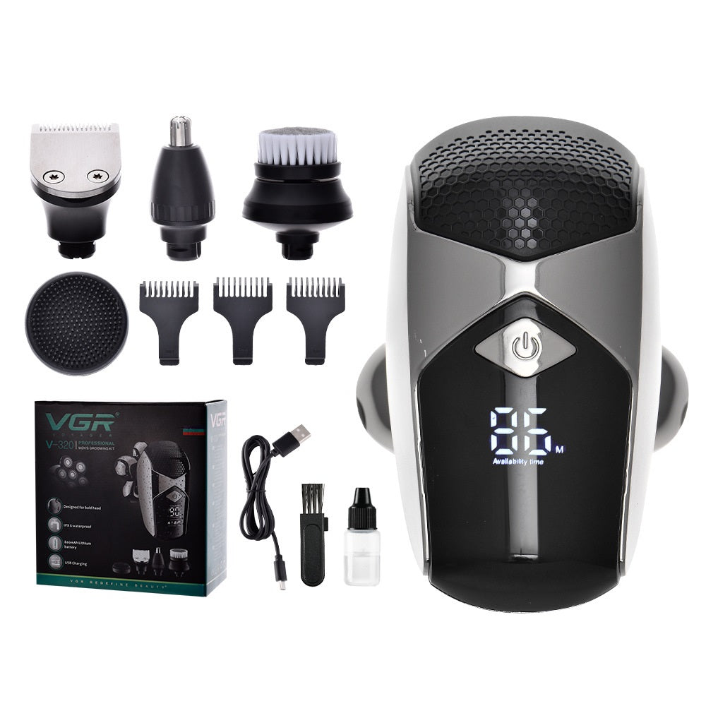 Shaver électrique d'affichage numérique de six en un pour hommes