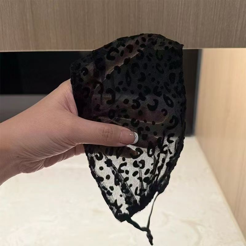 Masque en polyester d'été de dentelle légère pour femmes Leopard-Print